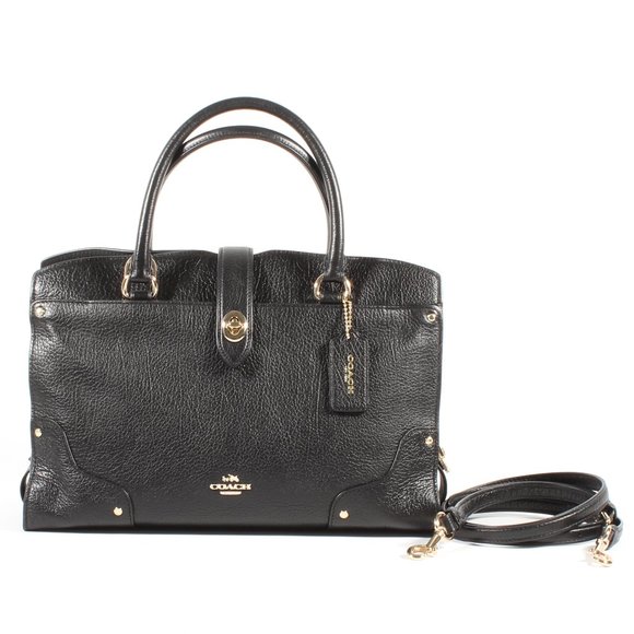 Coach Handbags - Coach Mercer Satchel Bag Purse Black Leather NEW